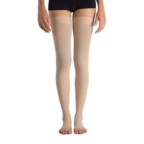 md thigh high graduated compression stockings open toe 23 32mmhg firm medical support socks for