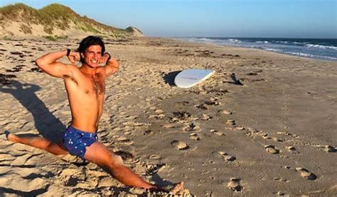 Jfks Hunky Grandson Shirtless On The Beach Doing A Split
