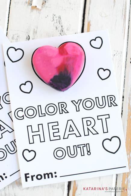 Free Printable Heart Crayon Valentine One Simple Party