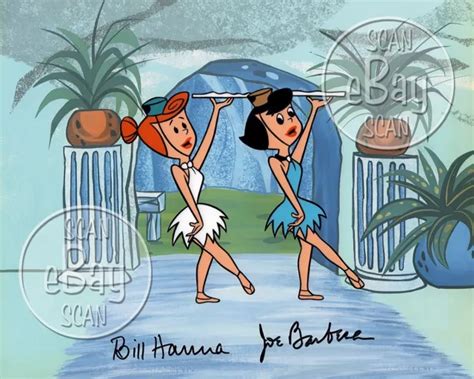 Rare Flintstones Cartoon Tv Photo Hanna Barbera Studios Wilma And Betty