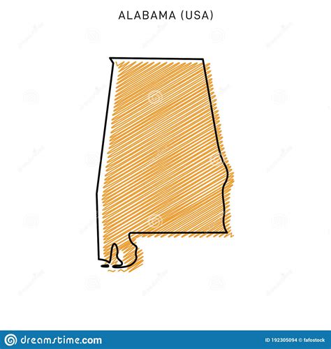 Alabama Vector Map Contour Silhouette Isolated On White Background 221156617