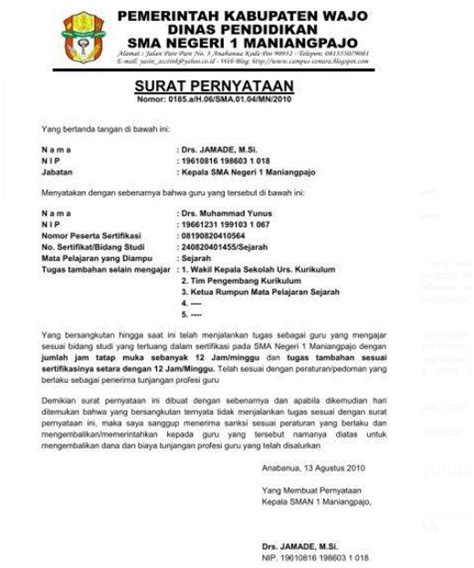 7 Contoh Surat Pernyataan Lengkap Dengan Cara Membuatnya Bagian 2