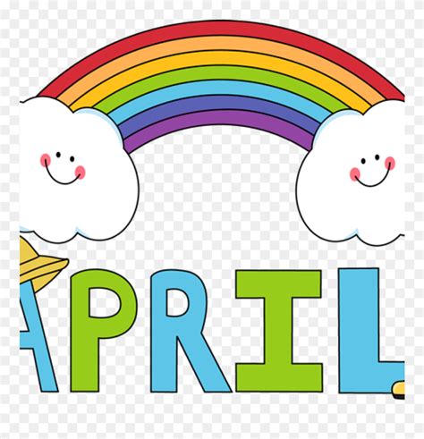 April Clipart Free Month Clip Art Month Of April Rainbow Months Of