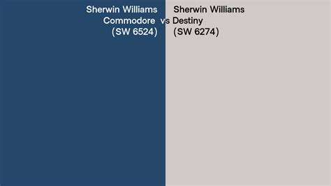 Sherwin Williams Commodore Vs Destiny Side By Side Comparison