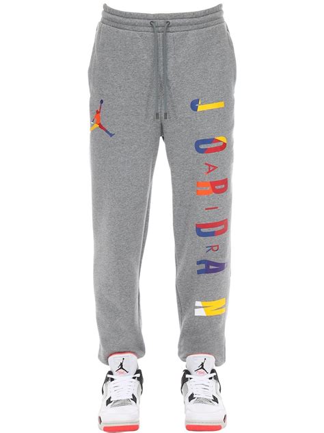 Nike Air Jordan Cotton Blend Sweatpants In Grey Gray For Men Lyst