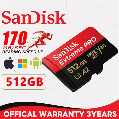 Sandisk Cartão De Memória Micro Sd A2 Extreme Pro 32gb 64gb 128gb 256gb