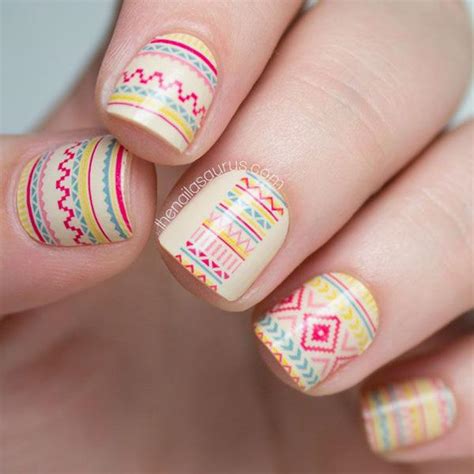 Colorful Tribal Nails Make You Look Unique Art And Design