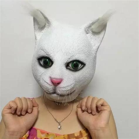 halloween cute realistic cat latex mask adult full face latex mask halloween masquerade cosplay