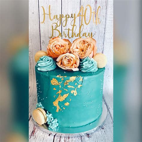 Elegant 40th Birthday Cake Blue Birthday Cakes 40th Birthday Cakes