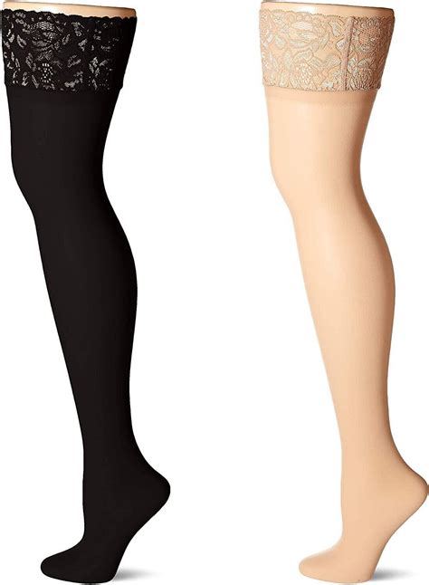 hanes women s plus size curves sheer lace thigh high ebay