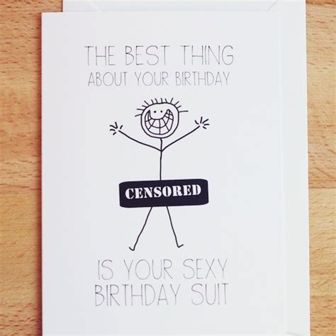 Items Similar To A Sexy And Funny Birthday Card Featuring A Naked BIRTHDAY SUIT Stickman On Etsy