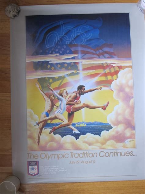 Vintage Los Angeles 1984 Olympic Games Abc Sports Promotional Poster