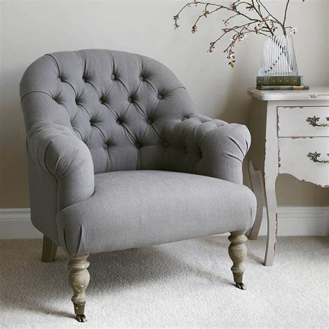 Linen Button Back Armchair Grey Or Natural Grey Armchair Armchair