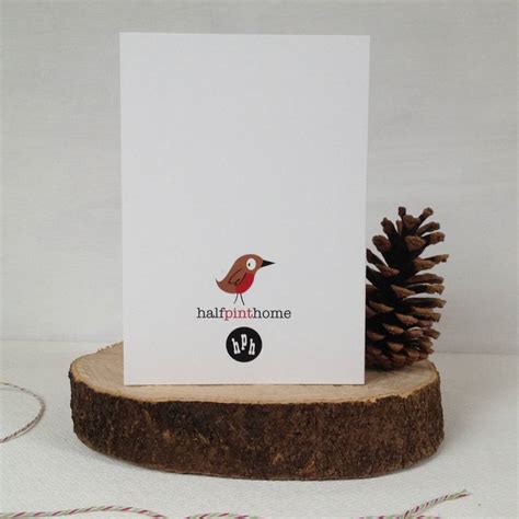 Robins And Holly Christmas Card By Half Pint Home