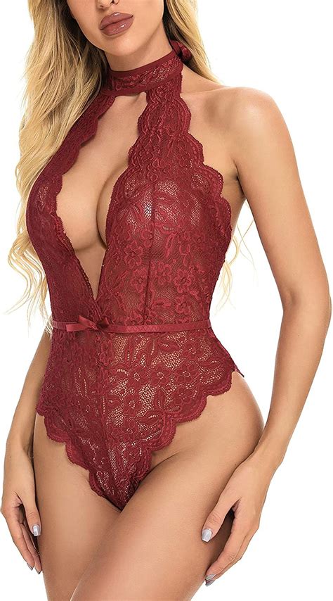 Sexy Teddy Lingerie For Women Snap Crotch Bodysuit Lace Etsy