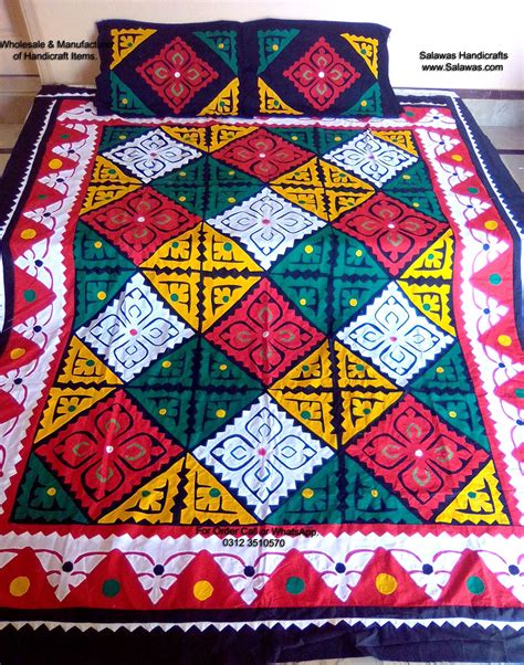 Best Designs Of Sindhi Style Bed Sheets Hand Embroidery Sindhi Applique