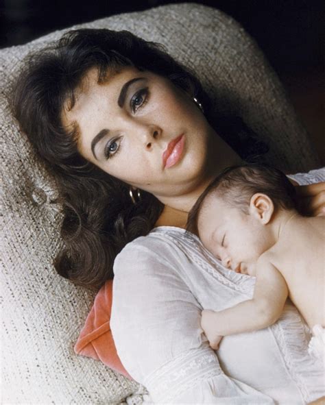 Elizabeth Taylor With Her Babe Elizabeth Frances Todd On Couch At Home Photo Hollywood Icons