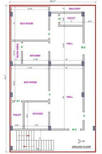 Column Layout Of Residential Building At Rs 3square Feet In Hyderabad