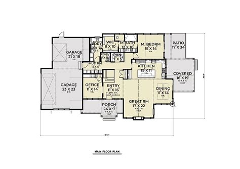 Plan 43631 Farmhouse Home Plan With Plenty Of Parking Home Off