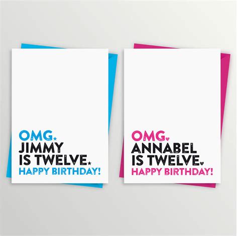 Personalised Youre 12 Birthday Card Omg By A Is For Alphabet