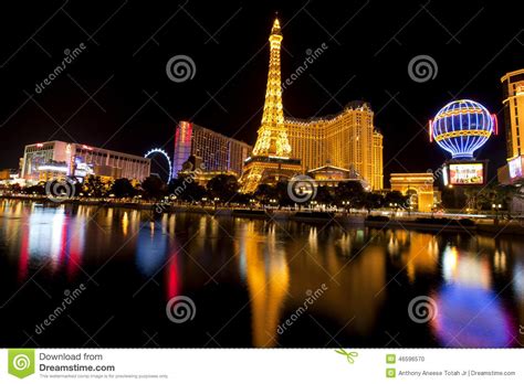 Las Vegas Nightlife Along The Famous Strip Editorial Image Image Of
