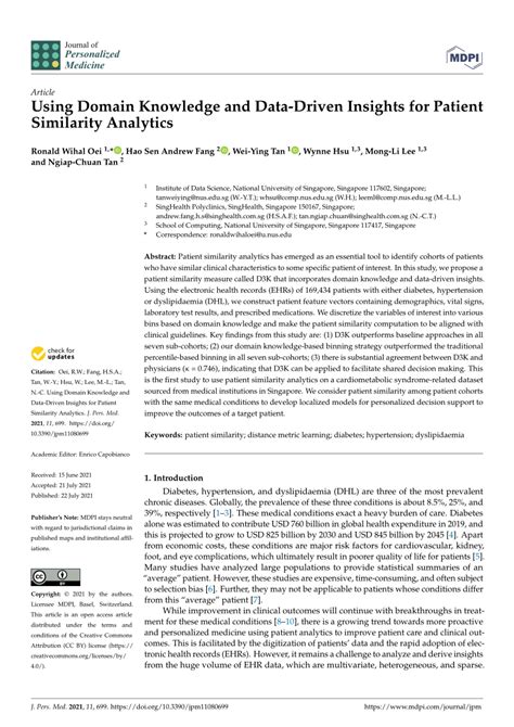 pdf using domain knowledge and data driven insights for patient similarity analytics
