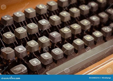 English Keyboards Of Old Typewriter In Vintage Tone Stock Photo