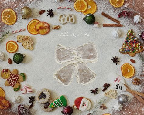 Christmas Flour Angels Digital Background Photography Composite Baking