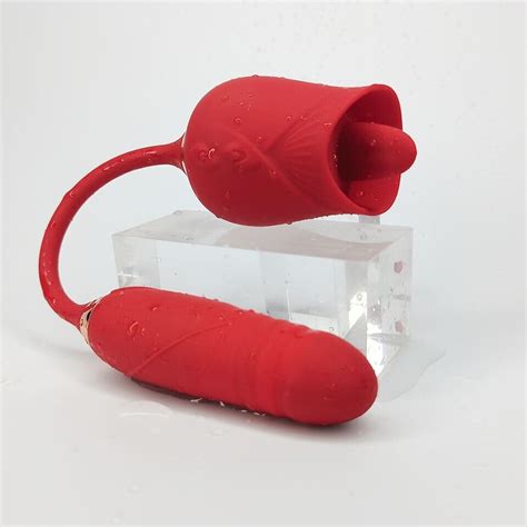 rose flower clit oral licking g spot vibrator thrusting dildo sex toys for women ebay
