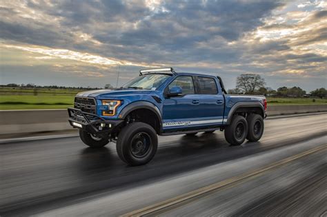 Hennessey Velociraptor 6×6 In Ford Performance Blue With White Racing