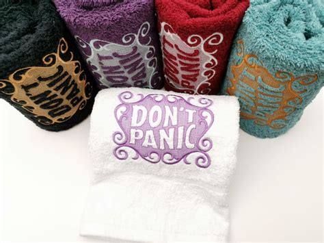 Dont Panic Towel Towel Day Towel 25th May Towel Etsy Uk
