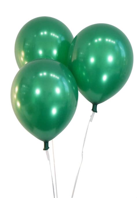 12 Inch Green Balloons Metallic Green Latex Balloons 100 Etsy