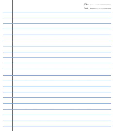 Editable Lined Paper Template Word