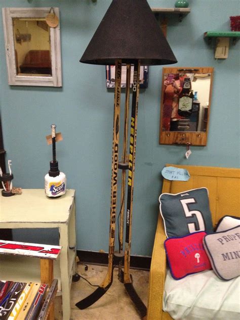 Earn rewards & discounts · handpicked local products Hockey Stick Lamp - floor | Hockey room decor, Hockey ...