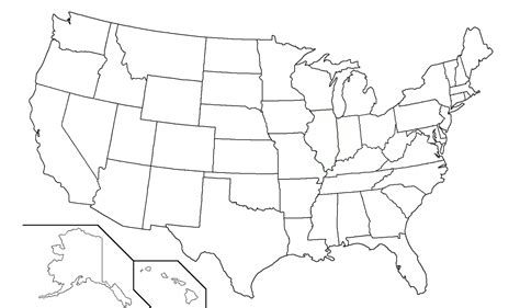50 States Map Blank United States Map Ruby Printable Map