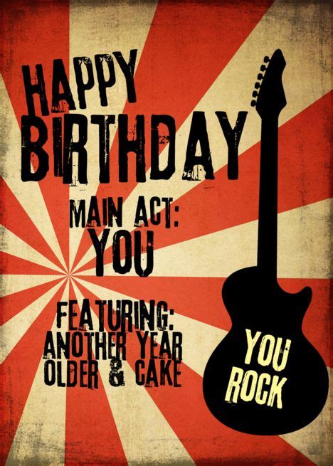 Rock Band Grunge Birthday Card Ad Sponsored Band Rock Grunge Card Happy Birthday