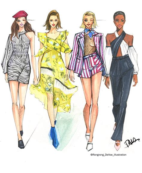Fashion Sketches Inspired By New York Fashion Week Ss18 Season — Fashion And Beauty Illustrator