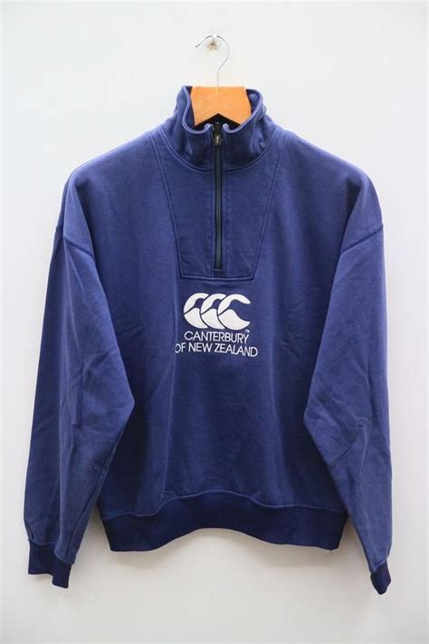 Vintage Canterbury Of New Zealand Big Logo Big Spell Sportswear Blue