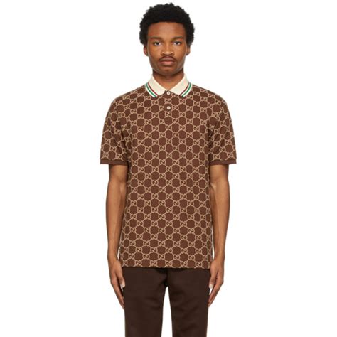 Gucci Gg embroidered Cotton piqué Polo Shirt In 2177 Brown ModeSens