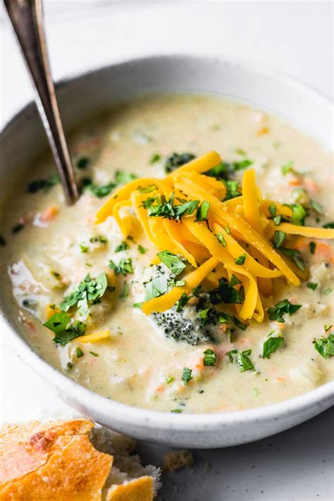 Broccoli Cauliflower Cheddar Cheese Soup Stovetop And Instant Pot