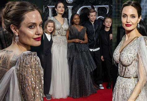 Zjawiskowa Angelina Jolie Z Dziećmi Eksponuje Wytatuowane Plecy Na Kolejnej Premierze
