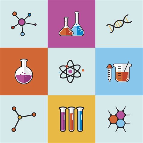 Set Of Science Laboratory Icons Download Free Vectors Clipart