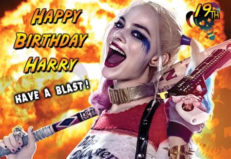 Harley Quinn Margot Robbie Personalised Happy Birthday Suicide Squad