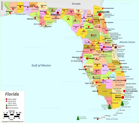 Map Of Florida Counties And Cities Printable Maps Maps Of Florida