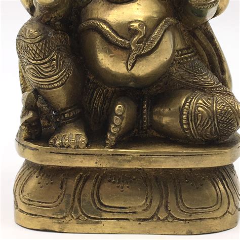 Detailed Brass Ganesh Ganapati India Elephant God Statue Obstacle
