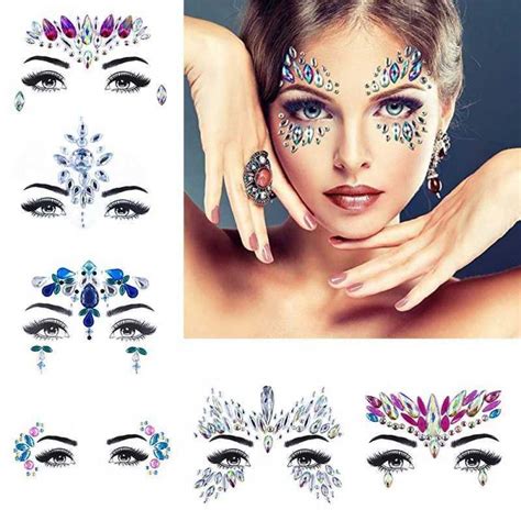 Face Jewels Gems Make Up Adhesive Temporary Tattoo Stickers Kossaa