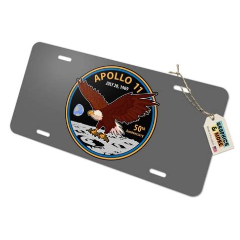 Nasa Apollo 11 50th Anniversary Patch Metal Vanity Tag License Plate Ebay