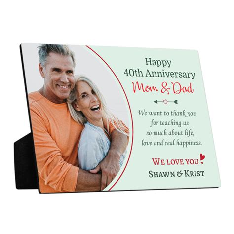 Happy 40th Anniversary Mom And Dad Desktop Plaque 365canvas