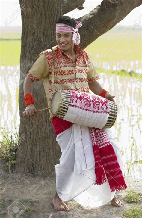 Beautiful Assamese Girl In Traditional Dress Pune Maharashtra Stock