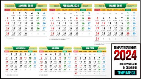 Kalender 2024 Lengkap Dengan Hari Libur Nasional Master Youtube